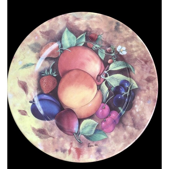 Fruit Plates St. Limoges 7.5” Fruit Pattern, 4 dessert bread Signed Fiorilli - Picture 4 of 14